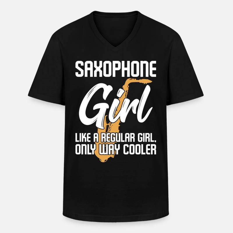 Saxophon witziger Spruch - Männer-T-Shirt mit V-Ausschnitt - Schwarz