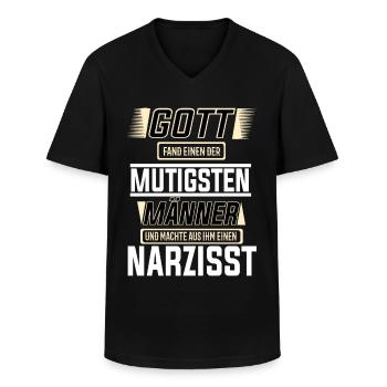 Narzisst einer der mutigsten Männer der Welt - Männer-T-Shirt mit V-Ausschnitt - Schwarz - Vorne - AI Model Male 178 dark (178cm)