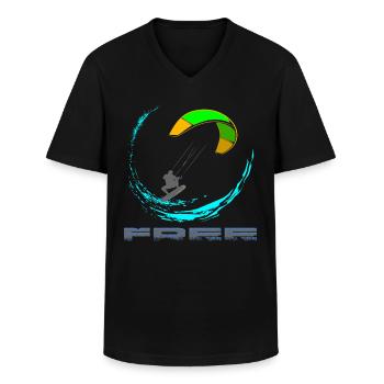 Kitesurf - Männer-T-Shirt mit V-Ausschnitt - Schwarz - Vorne - AI Model Male 178 dark (178cm)