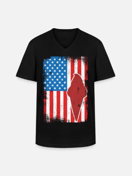 Eiscreme 4. Juli USA - Männer-T-Shirt mit V-Ausschnitt - Schwarz