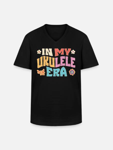 À l’ère du ukulélé - T-shirt col V Homme - noir