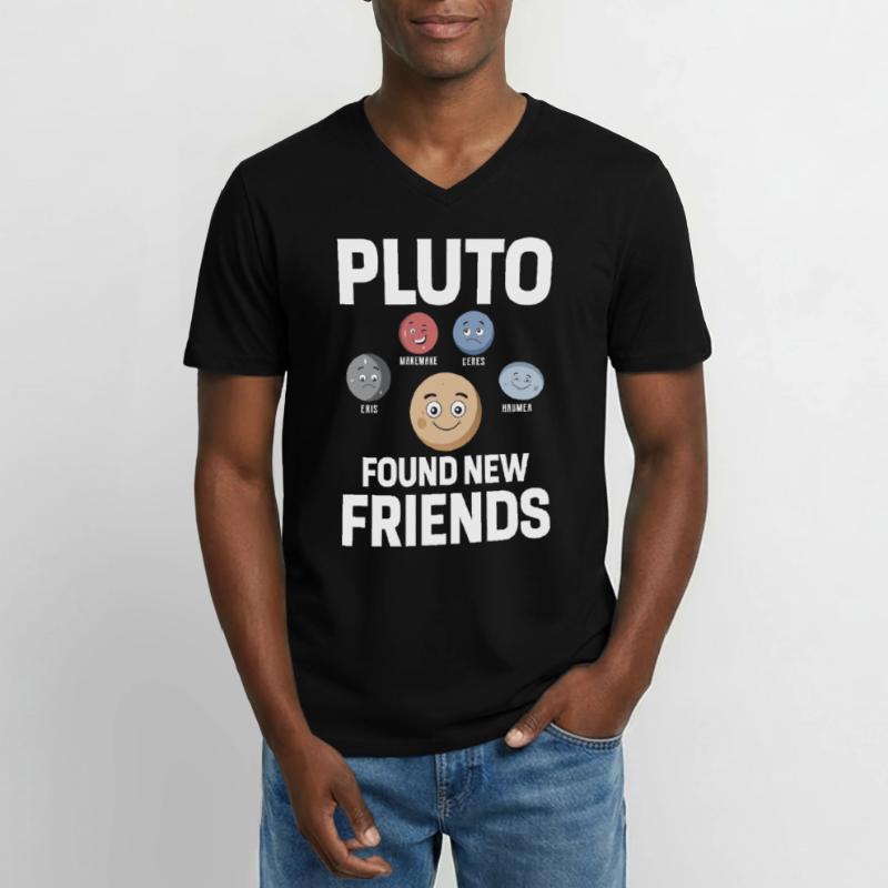 Funny Pluto Planet Solar System Science Space Nerd Men's V-Neck T-Shirt