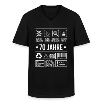 70. Geburtstag Spruch 70 Jahre Geschenk - Männer-T-Shirt mit V-Ausschnitt - Schwarz - Vorne - AI Model Male 178 dark (178cm)