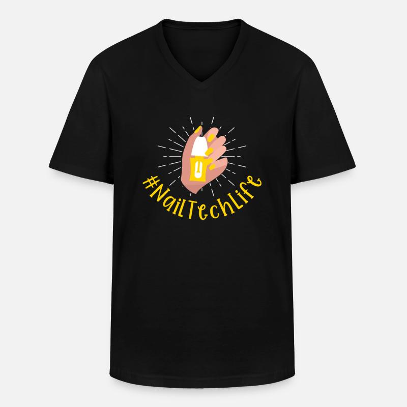 Nail Tech Maniküre Nail Technikerin - Männer-T-Shirt mit V-Ausschnitt - Schwarz