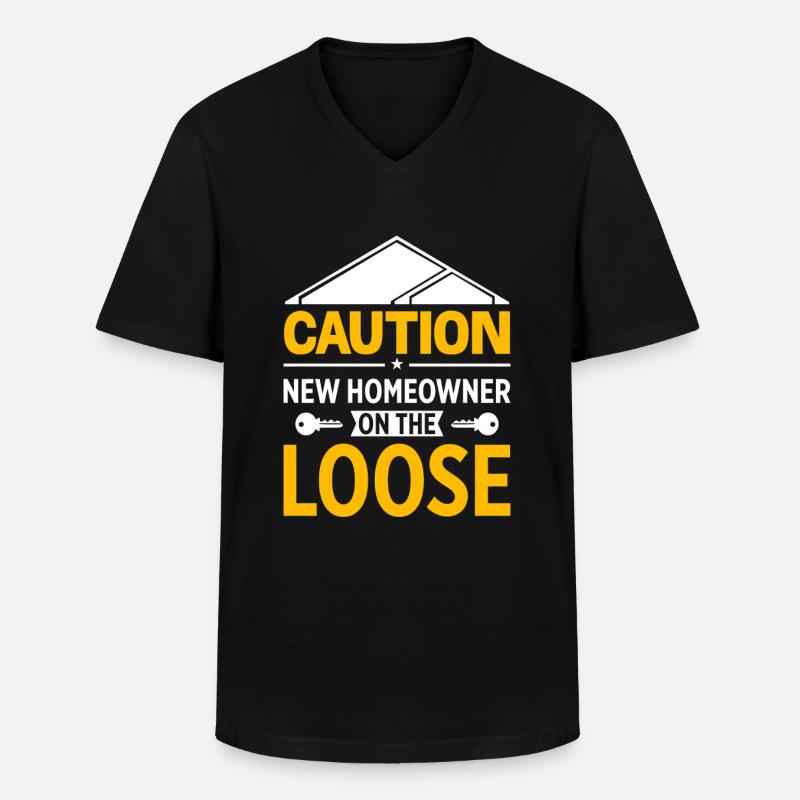 Neuer Hauseigentümer Hauseigentümer - Männer-T-Shirt mit V-Ausschnitt - Schwarz