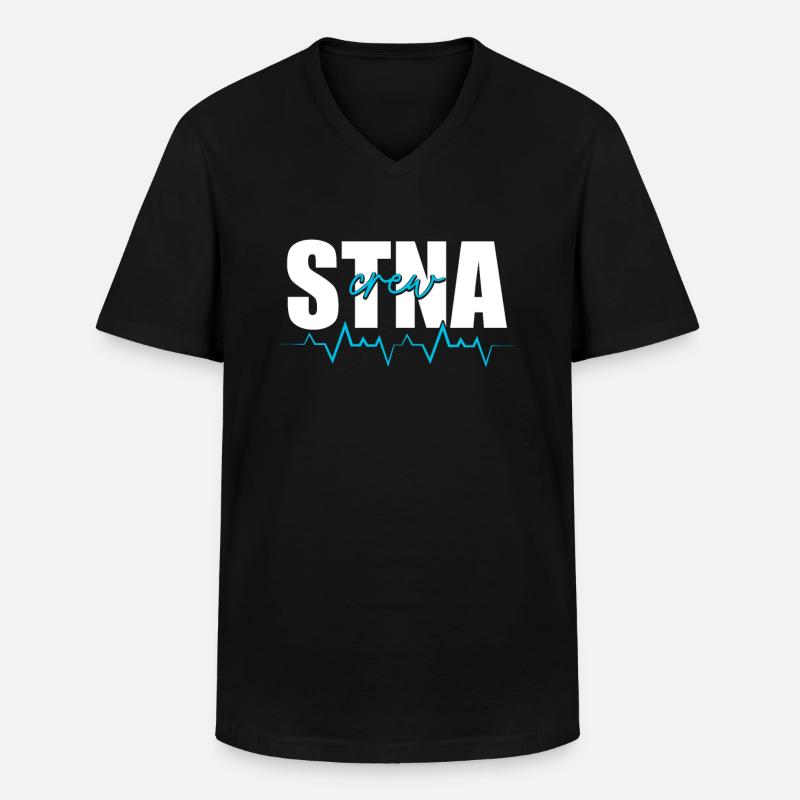 STNA Staatlich geprüfte Pflegeassistentin - Männer-T-Shirt mit V-Ausschnitt - Schwarz