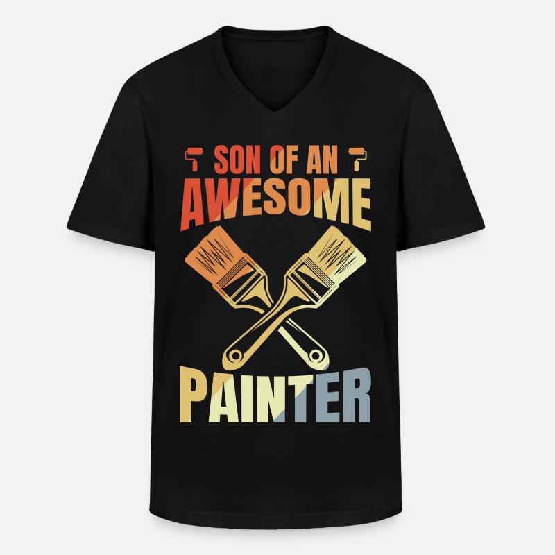 Sohn eines tollen Malers - Männer-T-Shirt mit V-Ausschnitt - Schwarz