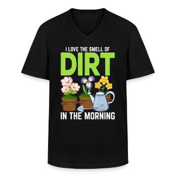 Dirt Gardening Funny Gardener Pothead Plant - Men's V-Neck T-Shirt - black - Front - AI Model Male 178 dark (178cm)