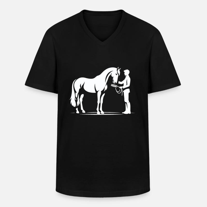 Pferdenarr - Männer-T-Shirt mit V-Ausschnitt - Schwarz
