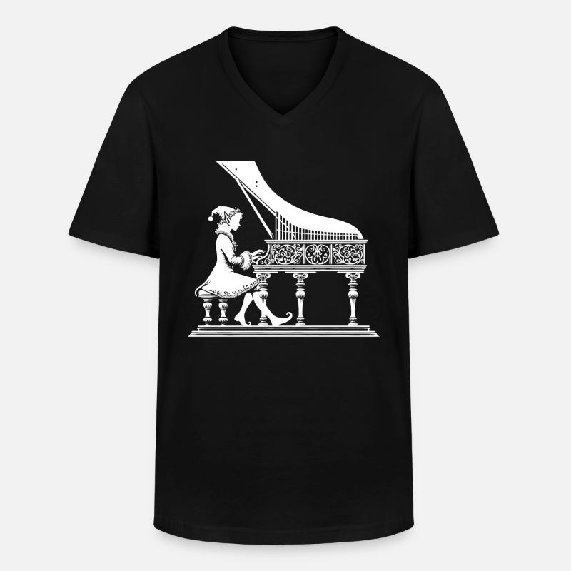 Elfenklavierkonzert - Männer-T-Shirt mit V-Ausschnitt - Schwarz