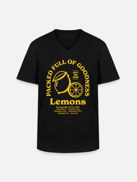 Lemons Nutritional - Men's V-Neck T-Shirt - black