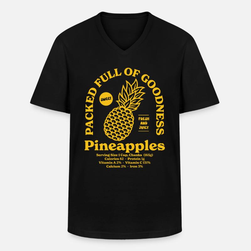 Ananas Ernährung - Männer-T-Shirt mit V-Ausschnitt - Schwarz
