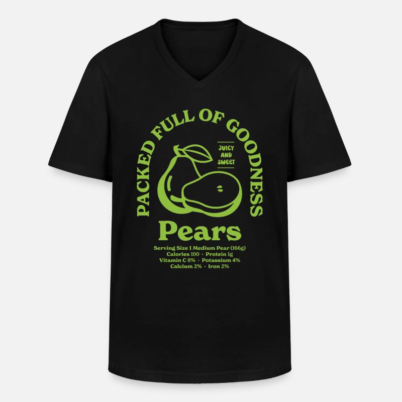 Birnen Ernährung - Männer-T-Shirt mit V-Ausschnitt - Schwarz