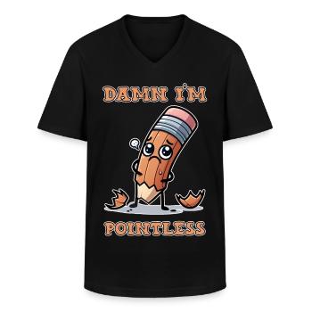 je suis inutile - T-shirt col V Homme - noir - Devant - AI Model Male 178 dark (178cm)