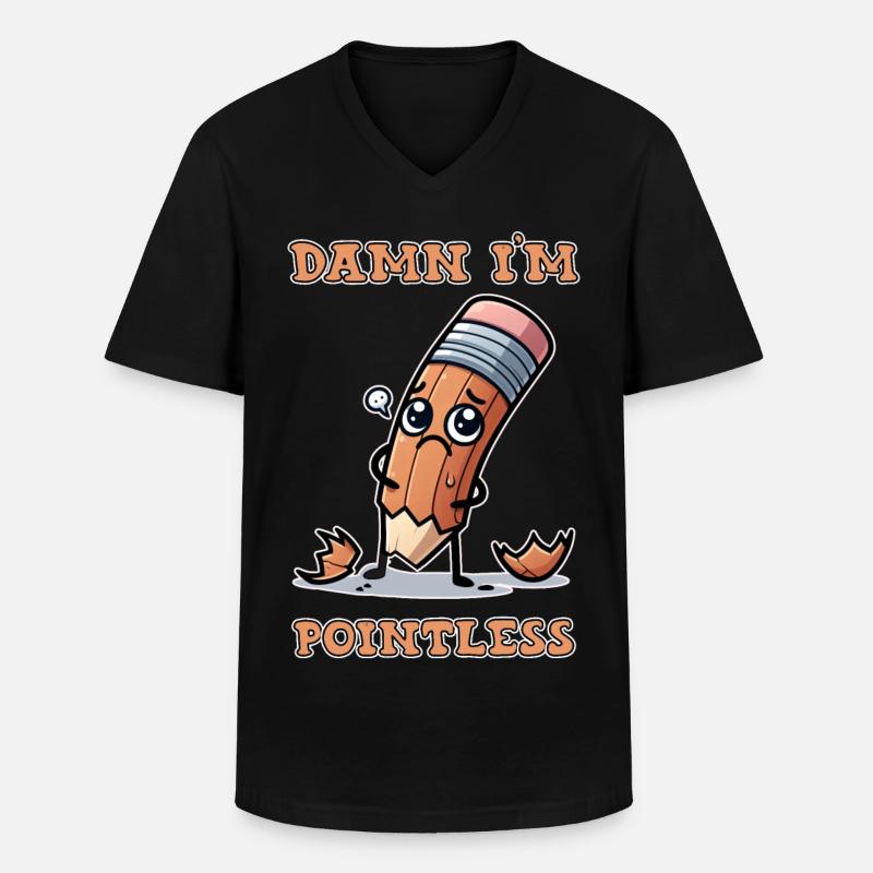 Damn I'm pointless - Männer-T-Shirt mit V-Ausschnitt - Schwarz
