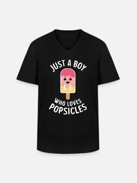 Bare en dreng, der elsker ispinde sjov is - Klassisk herre T-shirt med V-udskæring - sort