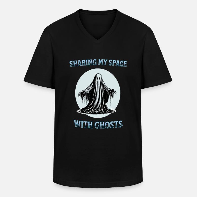 Sharing my space with ghosts - Men's V-Neck T-Shirt - black