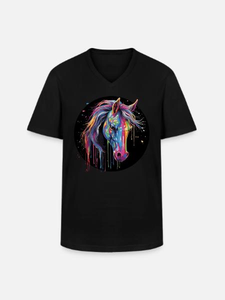 Love of horses - Men's V-Neck T-Shirt - black
