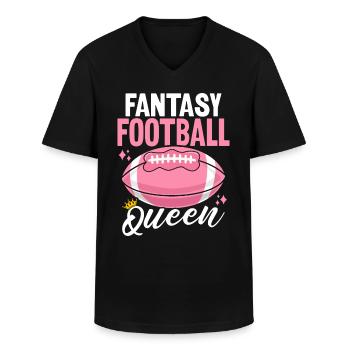 Fantasy Football Queen FFL Girls Commish Draft - Men's V-Neck T-Shirt - black - Front - AI Model Male 178 dark (178cm)