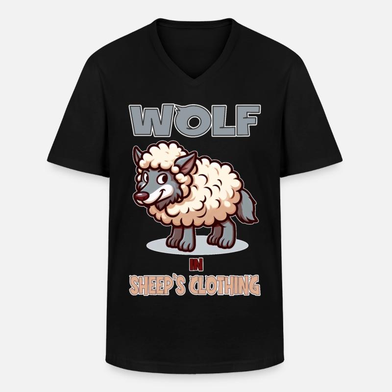 Wolf in Sheep's clothing - Männer-T-Shirt mit V-Ausschnitt - Schwarz