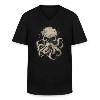 Horreur Kraken - T-shirt col V Homme - noir - Devant - AI Model Male 178 dark (178cm)