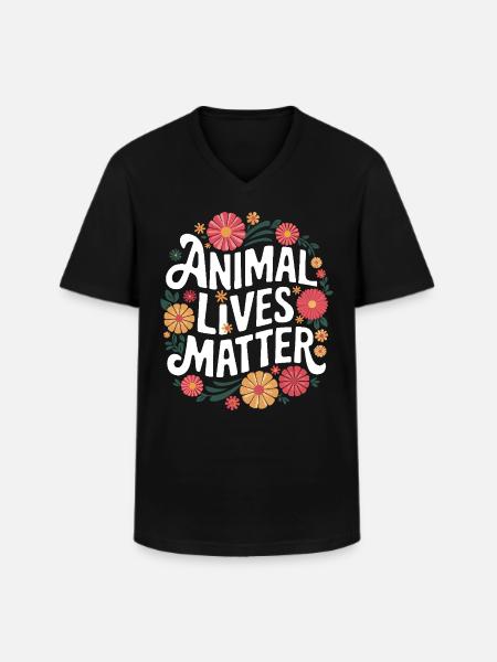 Vegetarian Vegan Veggie Vegetarian - Men's V-Neck T-Shirt - black