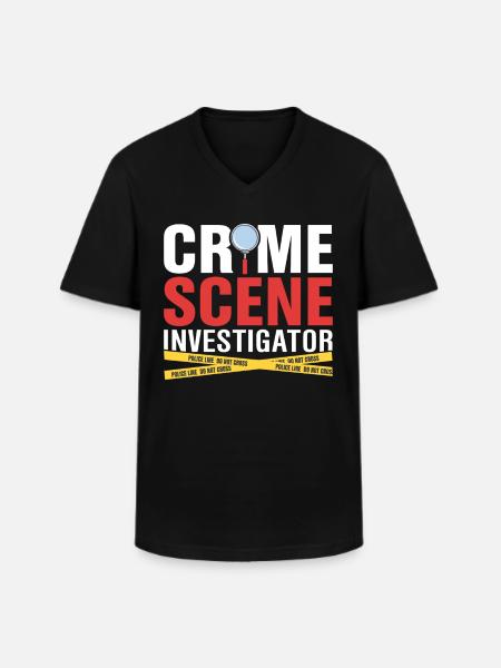 Crime Scene Investigator Funny Forensic Evidence - Men's V-Neck T-Shirt - black