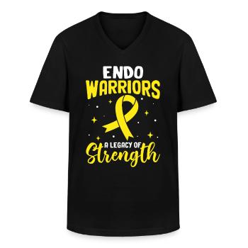 Endo Warrior Yellow Ribbon Endometriose im Becken - Männer-T-Shirt mit V-Ausschnitt - Schwarz - Vorne - AI Model Male 178 dark (178cm)