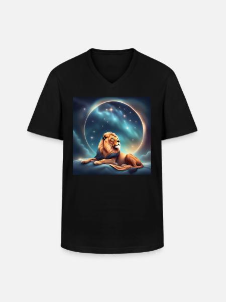 Leo Birthday Zodiac Gift - Men's V-Neck T-Shirt - black