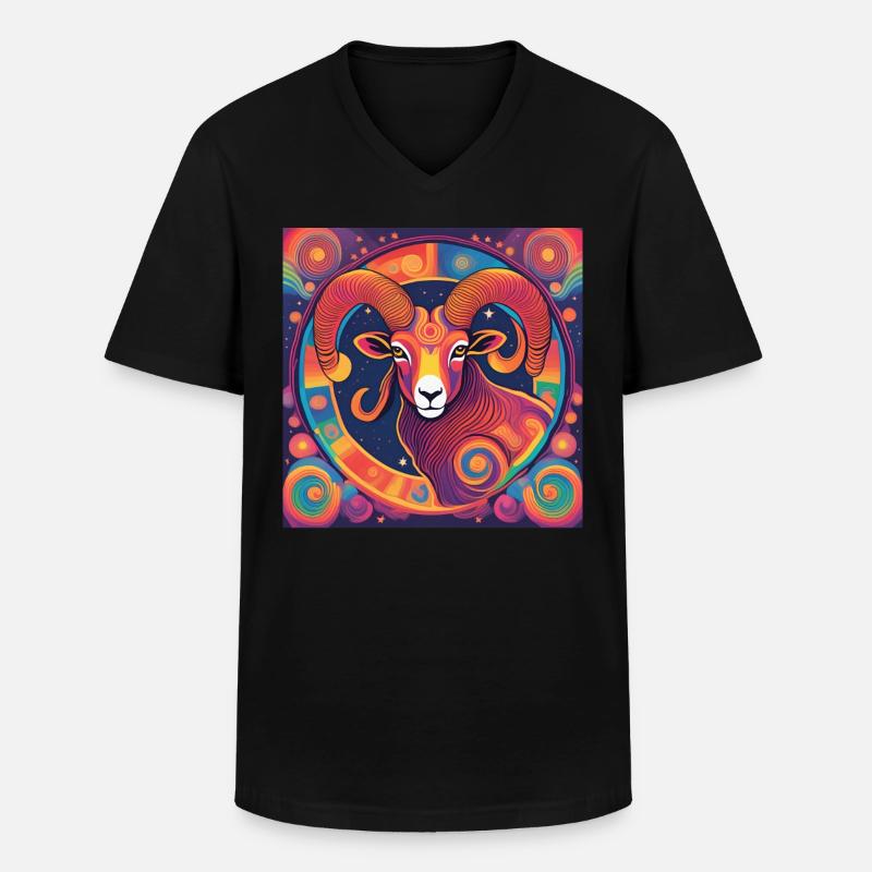 Widder Sternzeichen Astrologie Geschenk - Männer-T-Shirt mit V-Ausschnitt - Schwarz