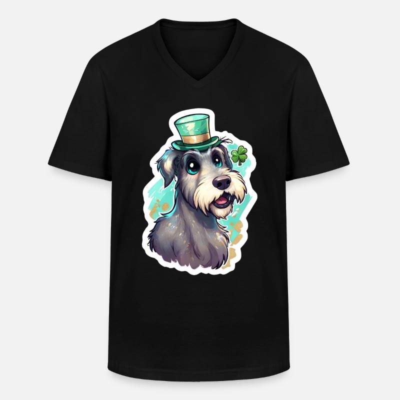St. Patrick's Day Hund Geschenk - Männer-T-Shirt mit V-Ausschnitt - Schwarz