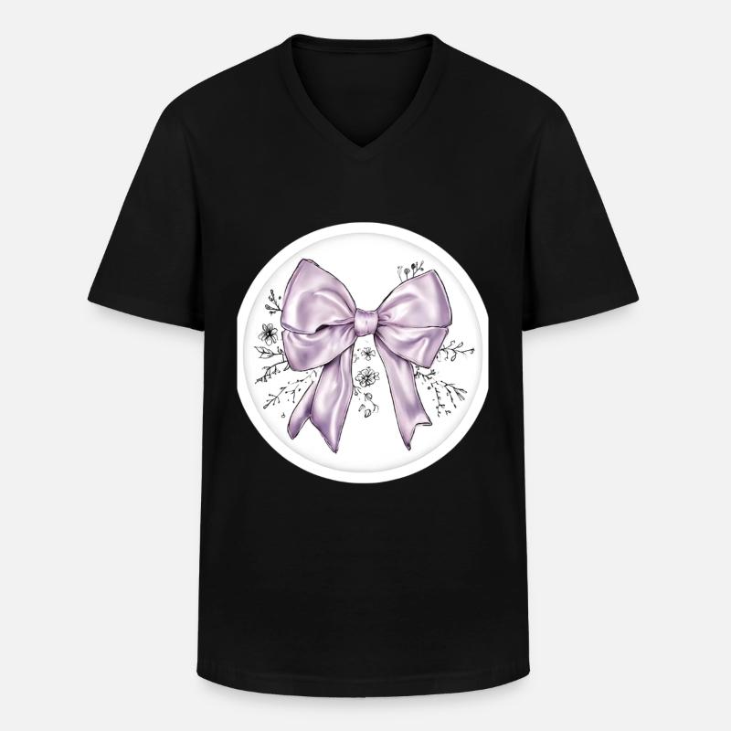 Schleife Seide Satin Geschenk - Männer-T-Shirt mit V-Ausschnitt - Schwarz