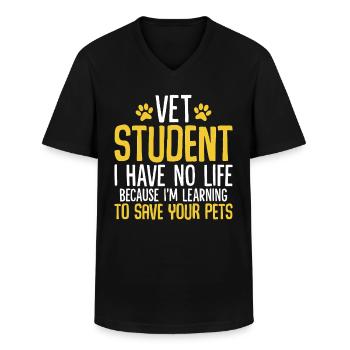 Im Learning to Save Your Pets Funny Veterinary - Men's V-Neck T-Shirt - black - Front - AI Model Male 178 dark (178cm)