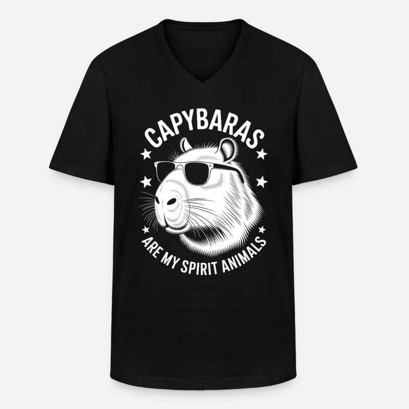 Capybara Spruch Lustiges Capybara Geschenk - Männer-T-Shirt mit V-Ausschnitt - Schwarz
