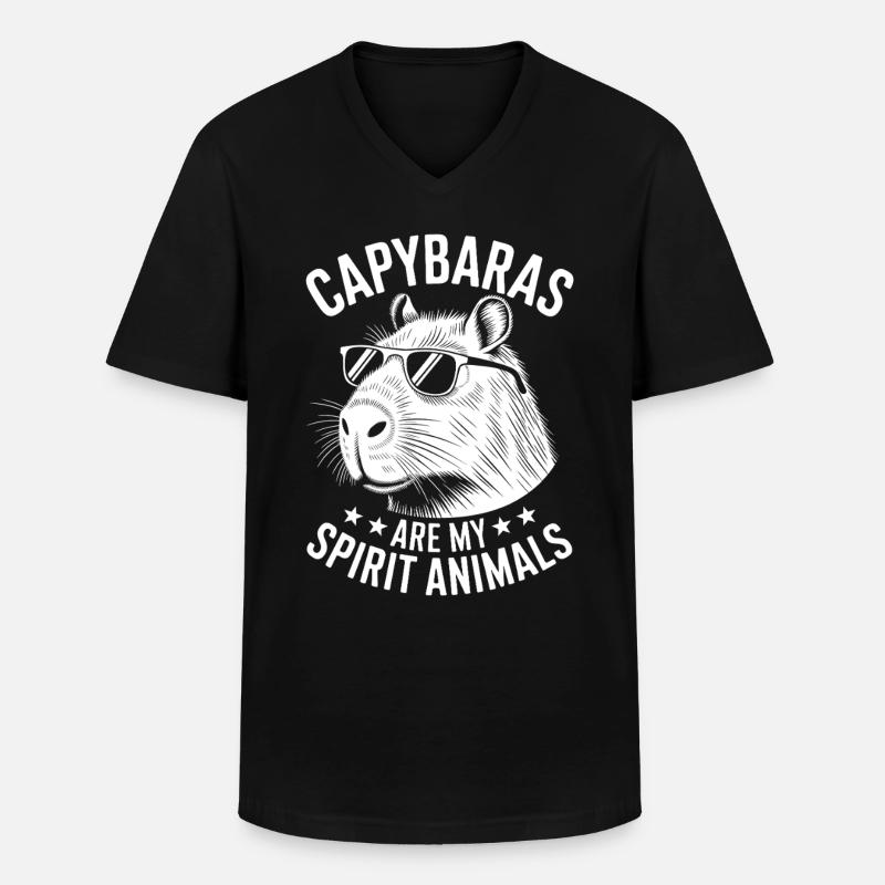 Capybara Spruch Lustiges Capybara Geschenk - Männer-T-Shirt mit V-Ausschnitt - Schwarz
