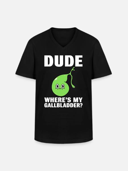 Funny Gallbladder Removal Cholecystectomy - Men's V-Neck T-Shirt - black