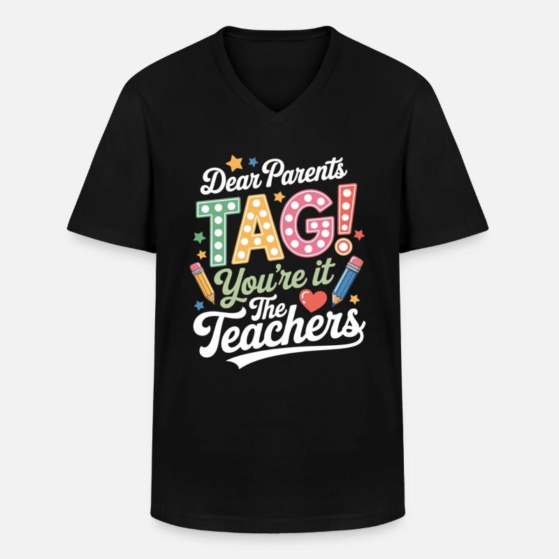 Lehrer Eltern Schulabschluus - Männer-T-Shirt mit V-Ausschnitt - Schwarz