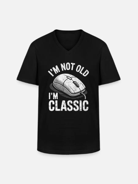 Funny In Classic Computer Mouse - Men's V-Neck T-Shirt - black