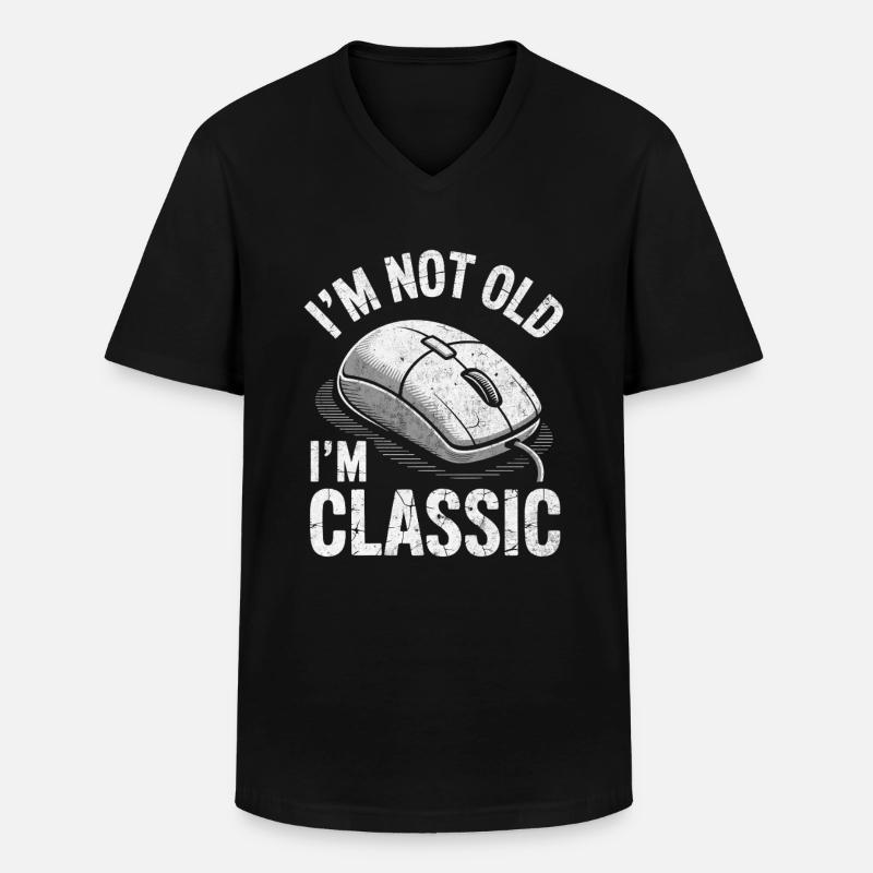 Funny In Classic Computer Mouse - Men's V-Neck T-Shirt - black