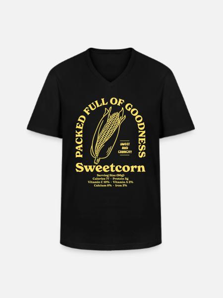 Sweetcorn Nutritional - Men's V-Neck T-Shirt - black