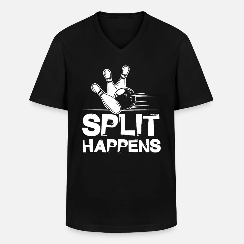 Bowling Split Happens - Men's V-Neck T-Shirt - black