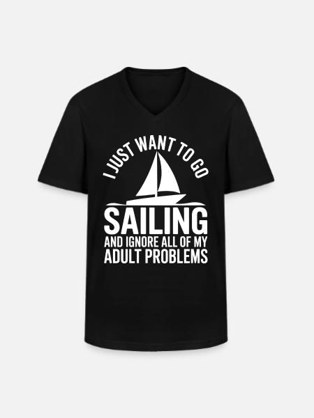 Sejlads Ordsprog Sømand Sejler Gave - Klassisk herre T-shirt med V-udskæring - sort