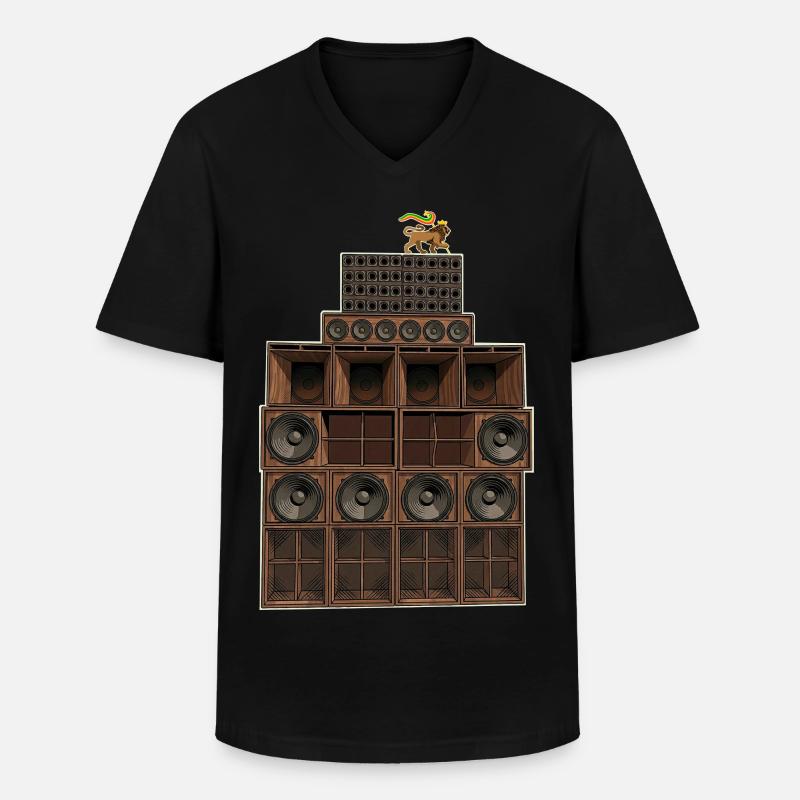 Reggae Soundsystem - Männer-T-Shirt mit V-Ausschnitt - Schwarz