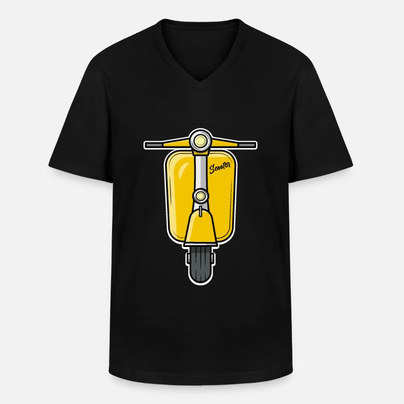 Scooter Motorroller Roller gelb - Männer-T-Shirt mit V-Ausschnitt - Schwarz