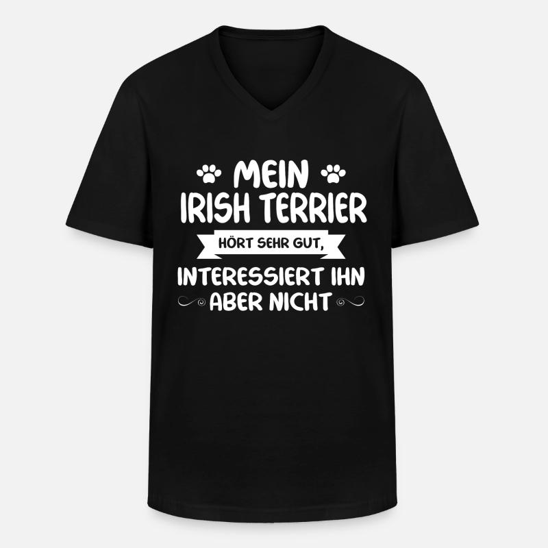 Irish Terrier - Männer-T-Shirt mit V-Ausschnitt - Schwarz