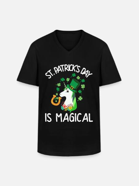 St. Patrick's Day is magical - Men's V-Neck T-Shirt - black