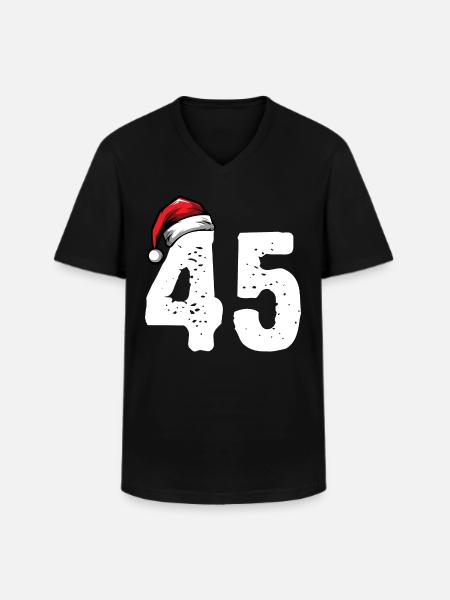 45 Number Christmas - Men's V-Neck T-Shirt - black