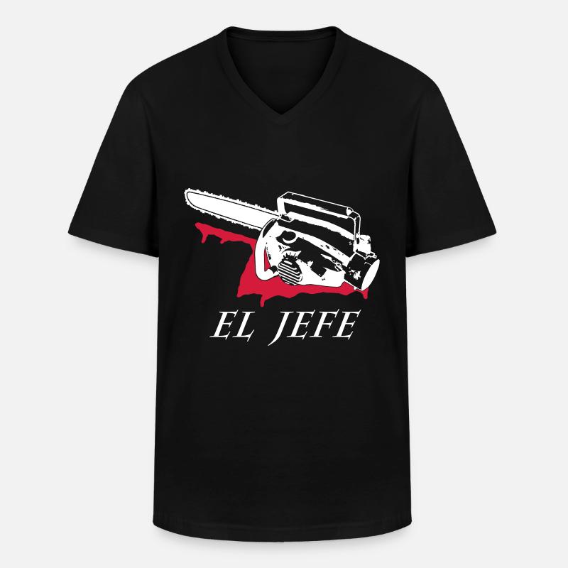 el jefe - Männer-T-Shirt mit V-Ausschnitt - Schwarz