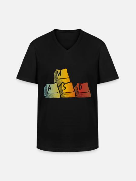 WASD gaming - Men's V-Neck T-Shirt - black