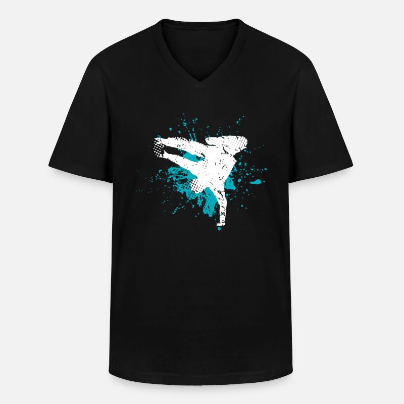 Breakdance - Männer-T-Shirt mit V-Ausschnitt - Schwarz